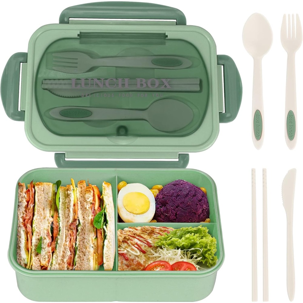 Glass Meal Prep Container - Lonchera Bento de 1200 ml para