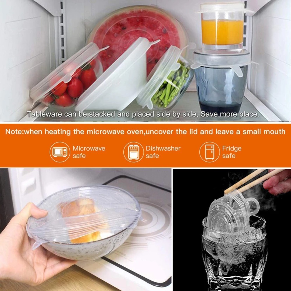 Silicone Stretch Lid - Cubierta de mantenimiento fresco reutilizable para