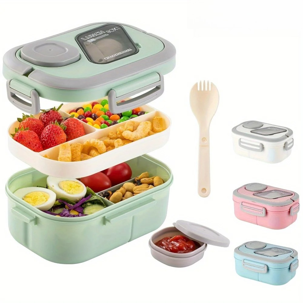 Glass Meal Prep Container - Fiambrera Bento, contenedor para ensalada, ensaladera