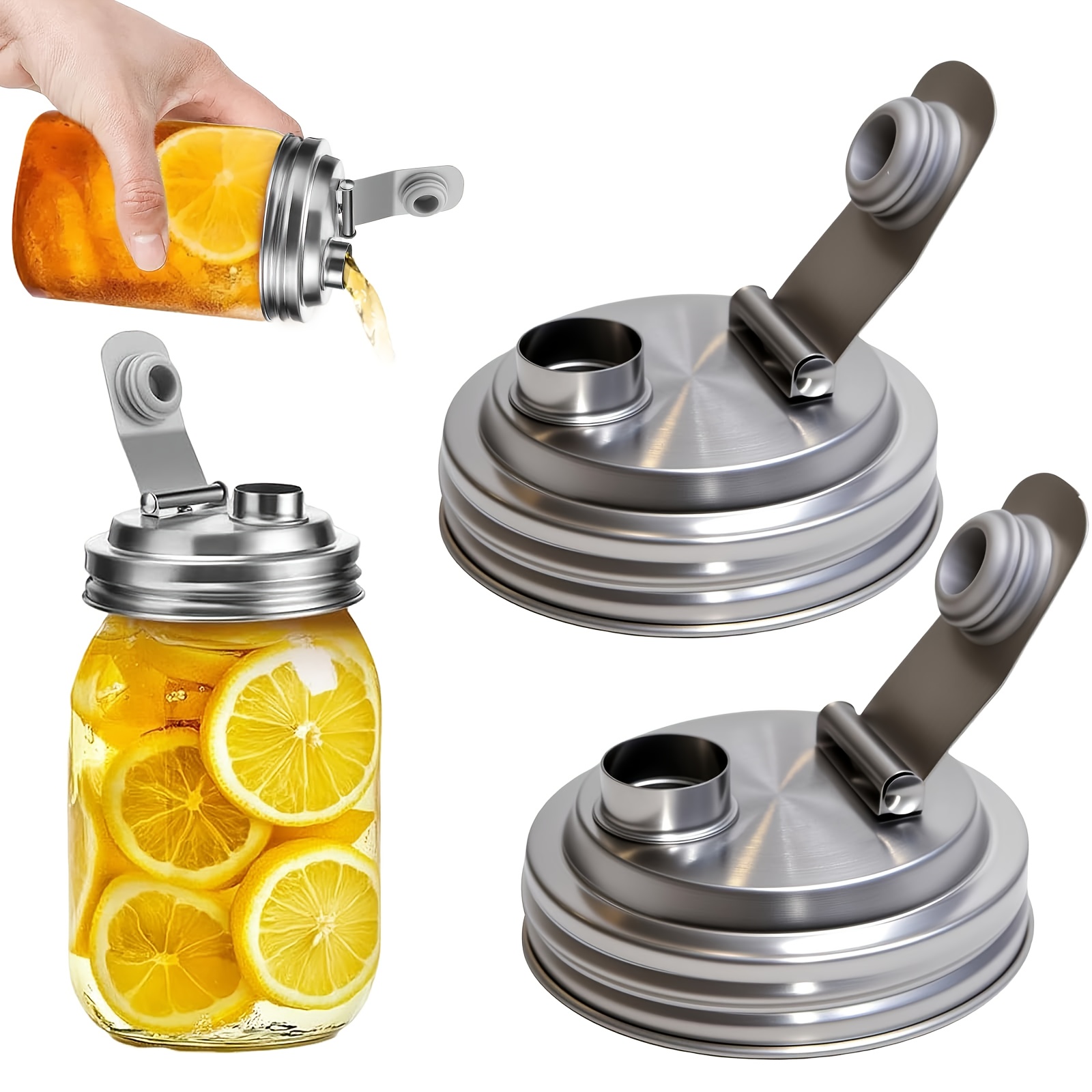 Mason Jar Wide Mouth - Paquete de 1/2 tapa de acero