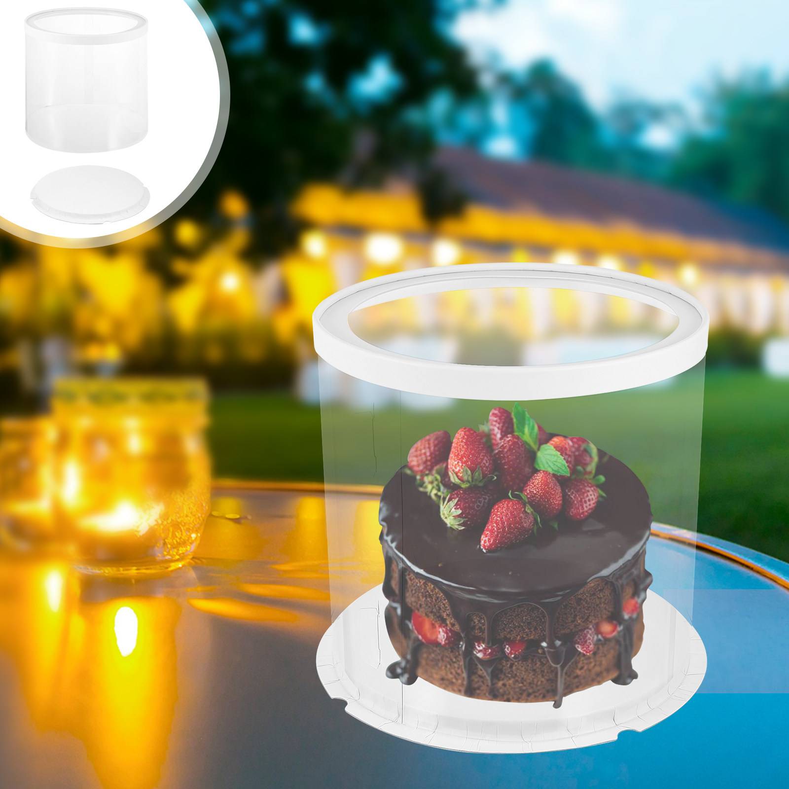 Food Storage Plastic Boxes - 1 caja redonda transparente y ligera