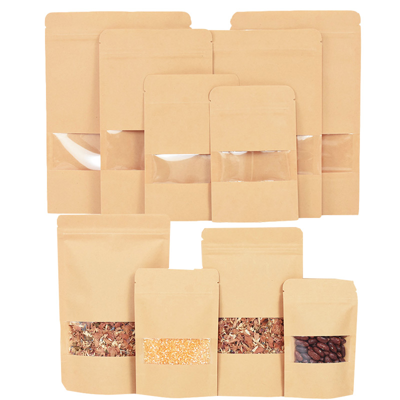 Food Storage Bags Zip Lock Pouch - Bolsas de papel Kraft con cierre