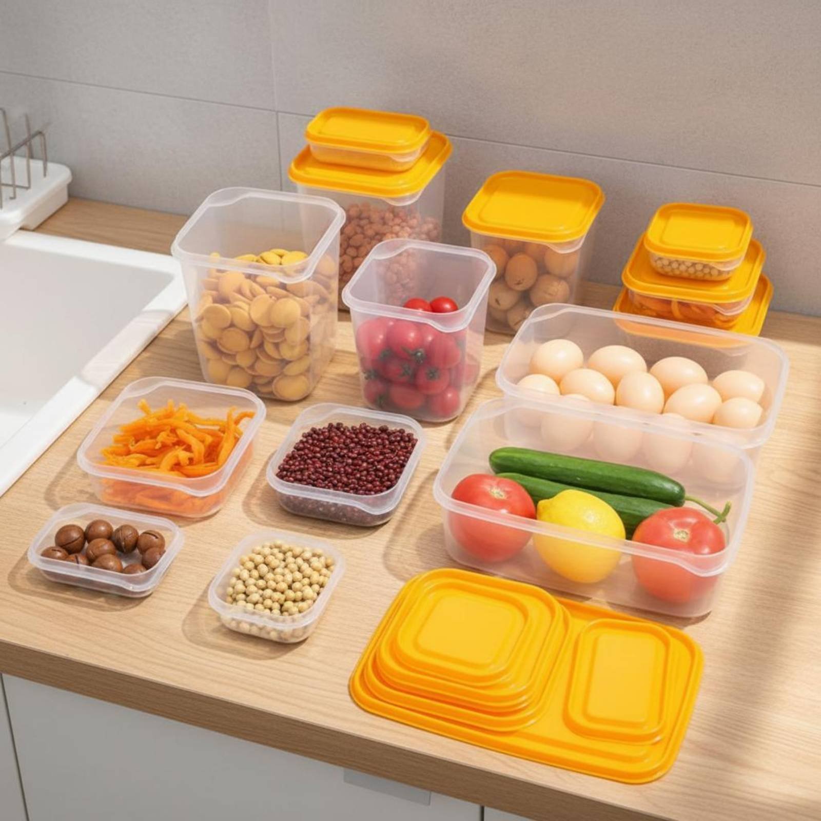 Juego de 17 Recipientes para R - Food Storage Plastic Boxes reseña y precio