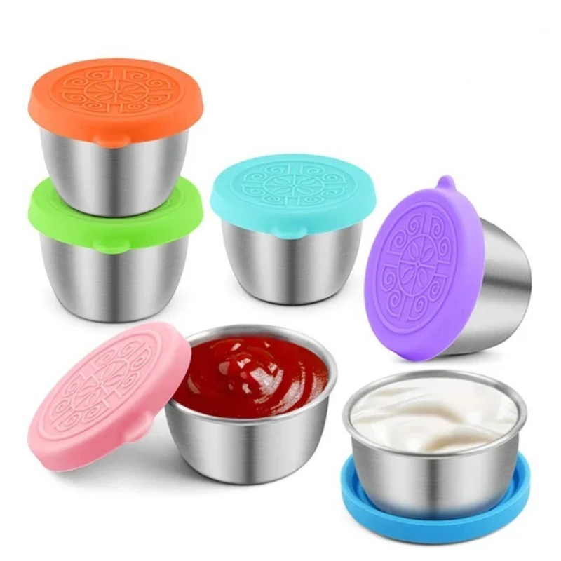 6 unid/set 304 tazas de salsa  - Silicone Stretch Lid reseña y precio