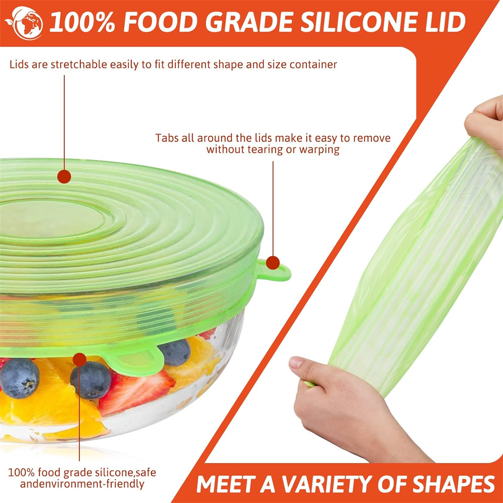 Cubierta de conservación de si - Silicone Stretch Lid reseña y precio