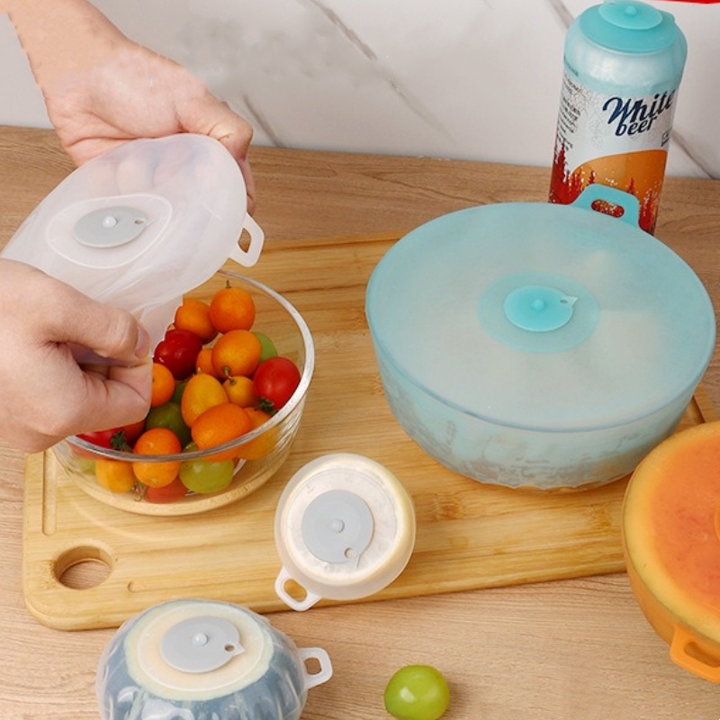 4 unids/set de cubierta de sil - Silicone Stretch Lid reseña y precio