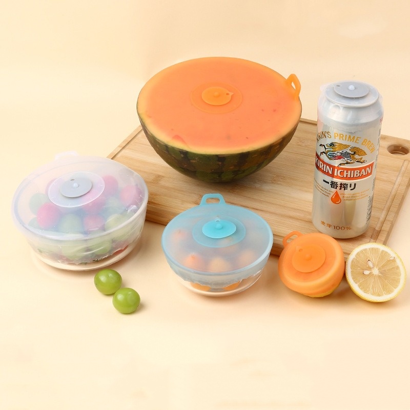 4 unids/set de cubierta de sil - Silicone Stretch Lid reseña y precio
