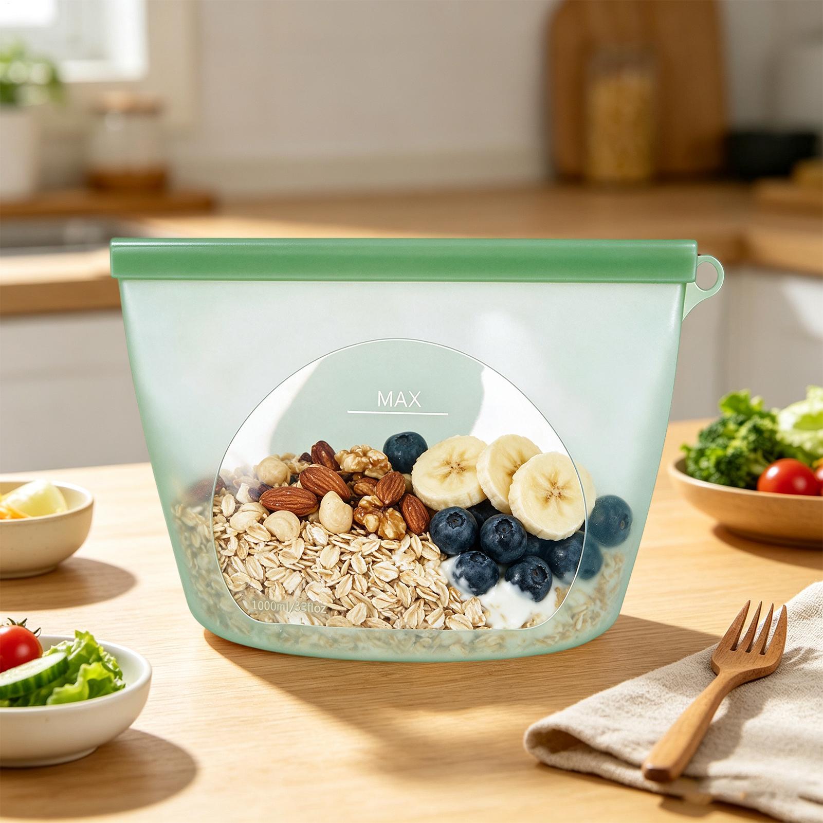 Bolsas de silicona con cierre  - Food Storage Bags Zip Lock Pouch reseña y precio