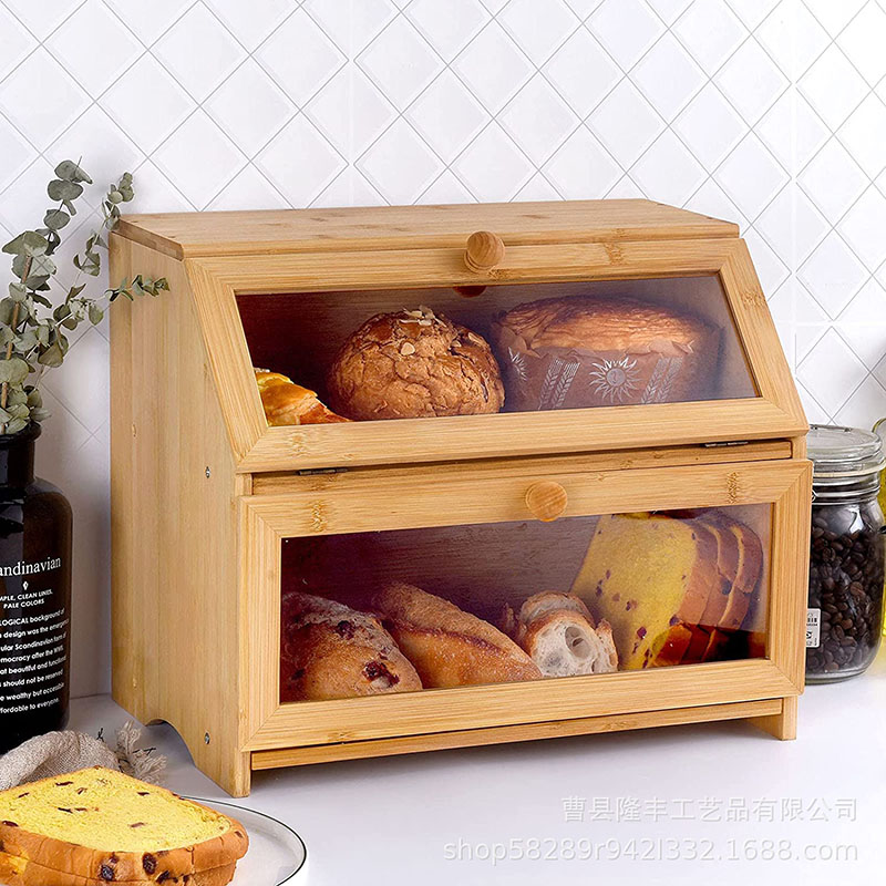 Caja de pan de madera de gran  - Food Storage Containers Xl reseña y precio