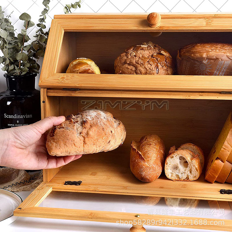 Caja de pan de madera de gran  - Food Storage Containers Xl reseña y precio