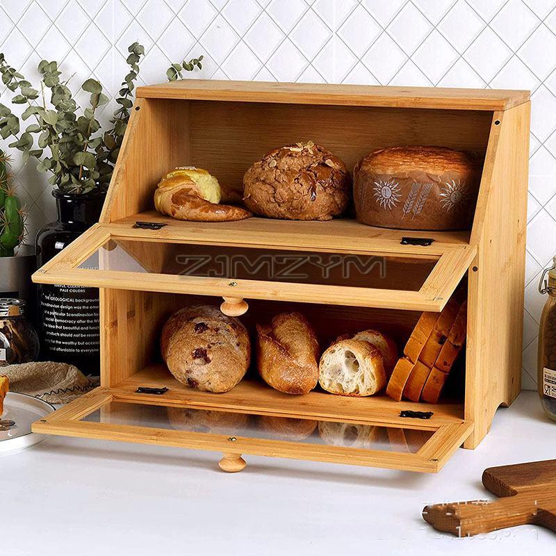Caja de pan de madera de gran  - Food Storage Containers Xl reseña y precio