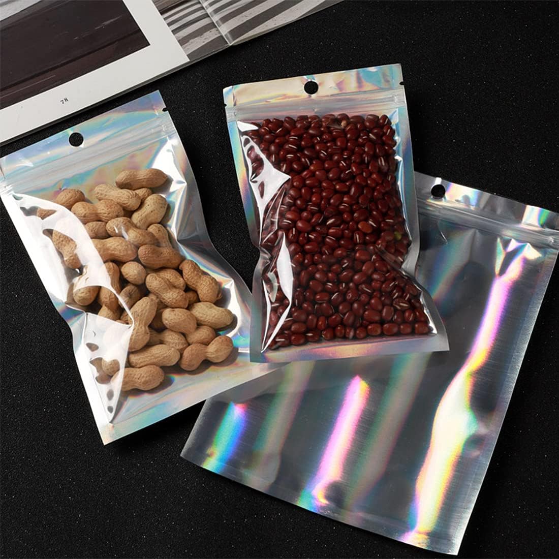 Bolsas de plástico holográfica - Food Storage Bags Zip Lock Pouch reseña y precio