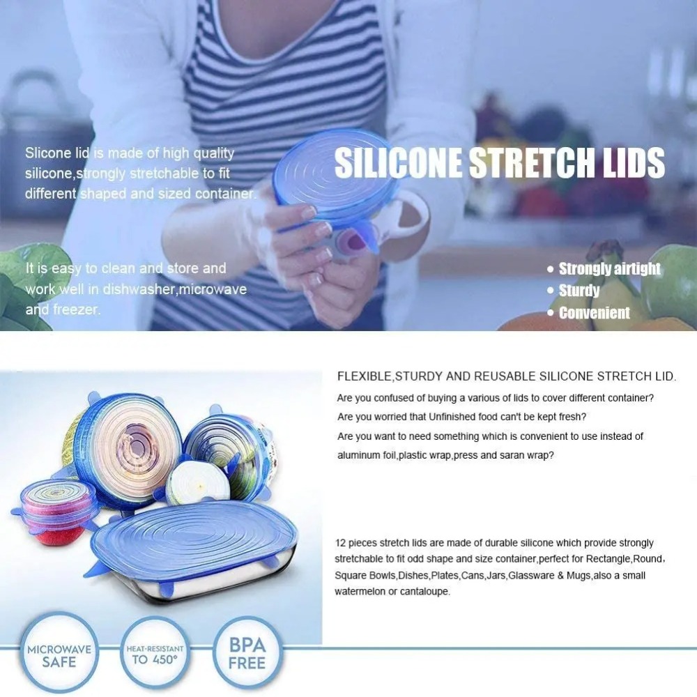 Cubierta de mantenimiento fres - Silicone Stretch Lid reseña y precio
