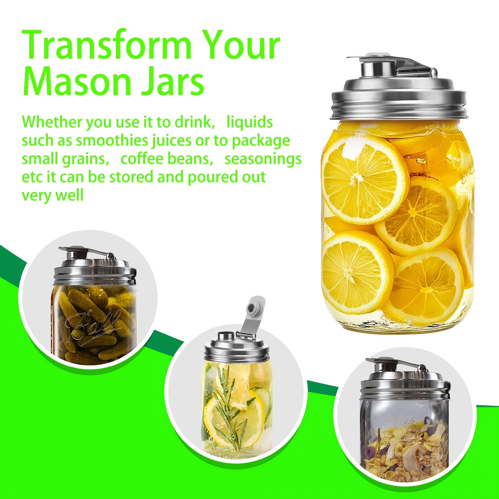 Paquete de 1/2 tapa de acero i - Mason Jar Wide Mouth reseña y precio