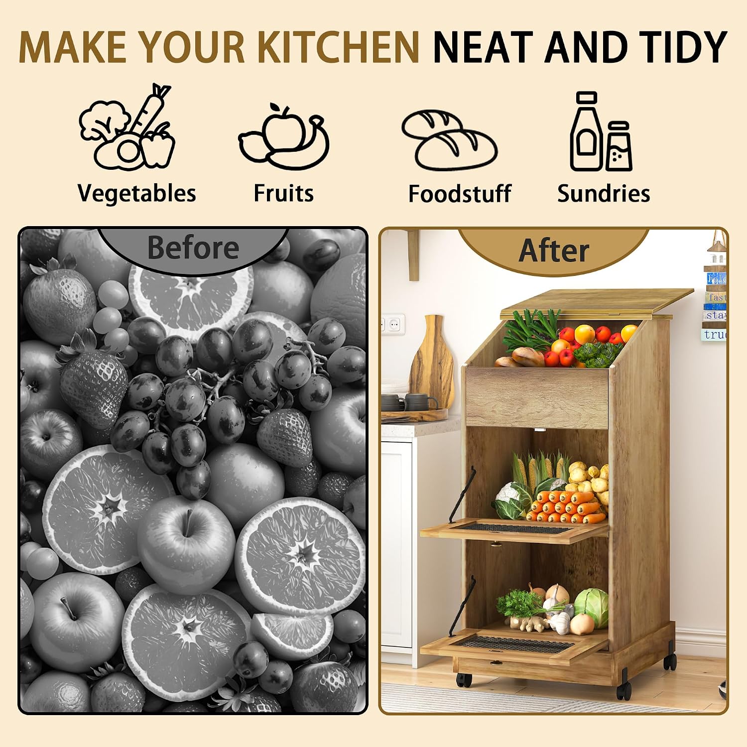 Gabinetes de almacenamiento de - Food Storage On Wheels reseña y precio