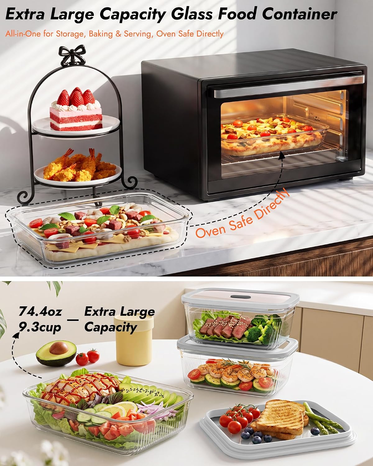 Paquete de 2 Recipientes de Vi - Glass Meal Prep Container reseña y precio