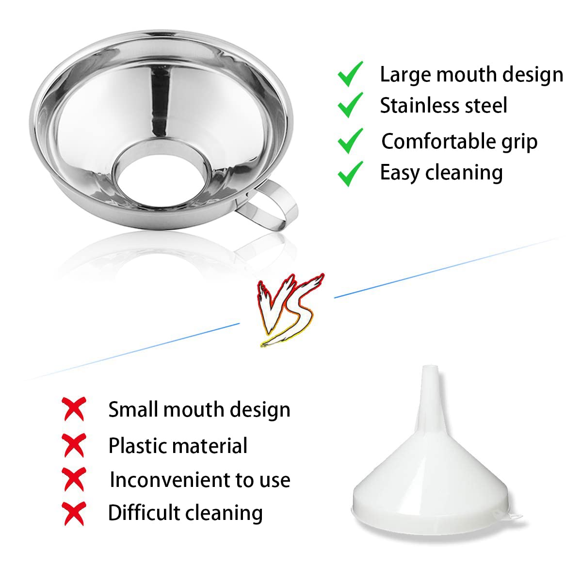 Embudo de acero inoxidable Emb - Mason Jar Wide Mouth reseña y precio