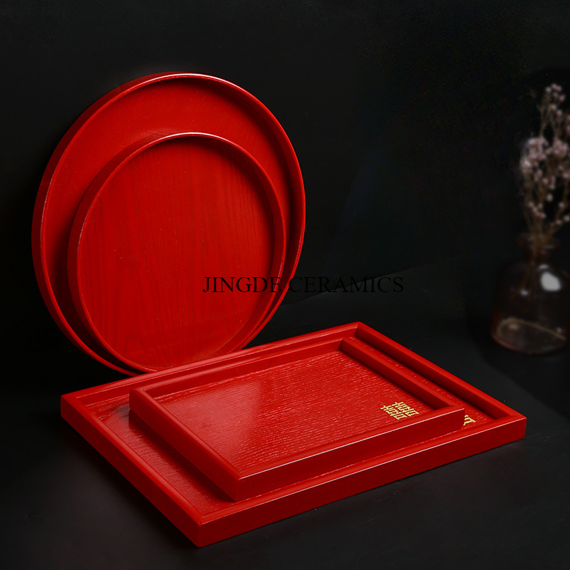 Bandeja roja de madera, sumini - Food Storage Room reseña y precio
