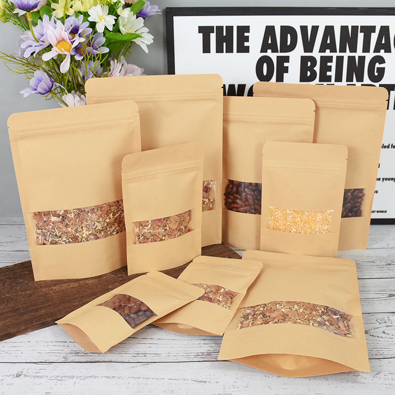 Bolsas de papel Kraft con cier - Food Storage Bags Zip Lock Pouch reseña y precio
