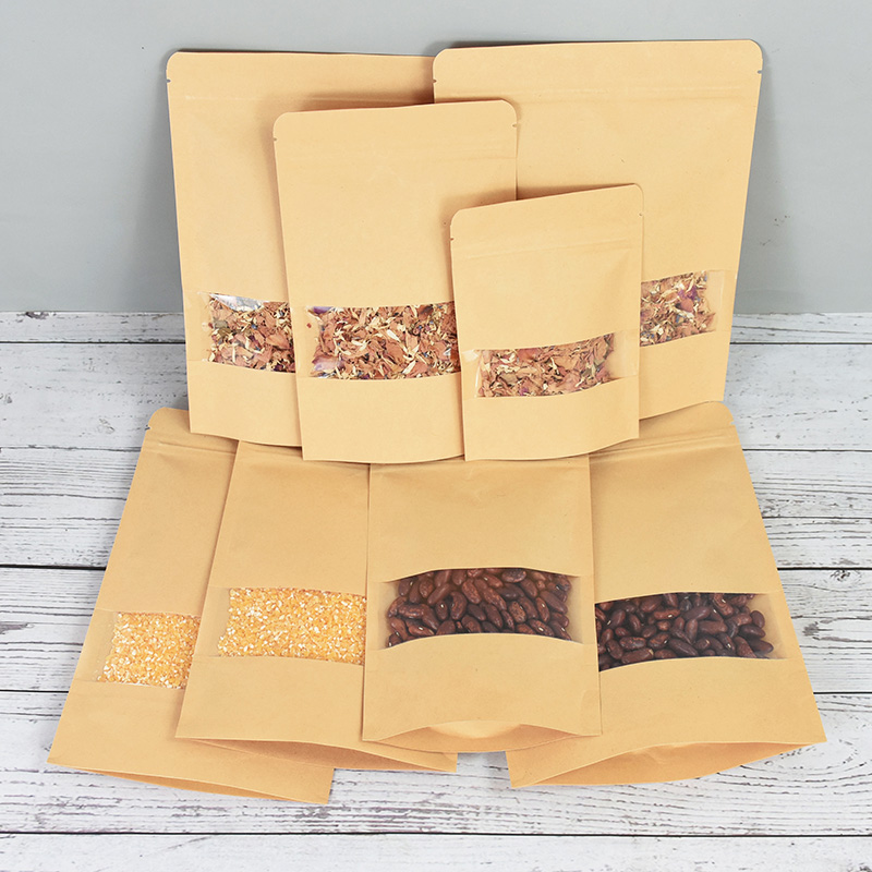 Bolsas de papel Kraft con cier - Food Storage Bags Zip Lock Pouch reseña y precio