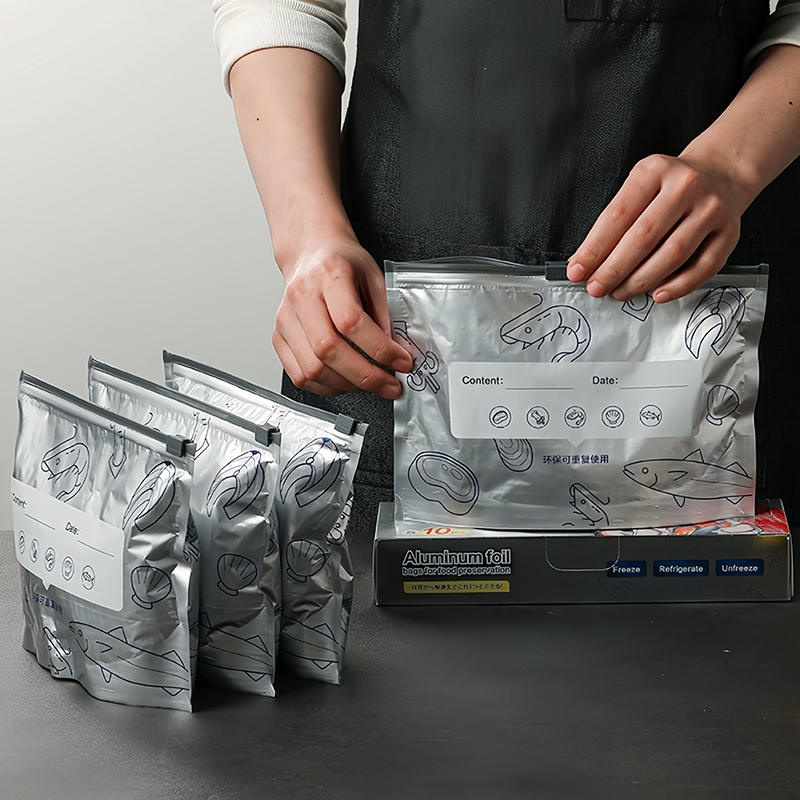 Bolsa de 10 bolsas grandes par - Food Storage Bags Zip Lock Pouch reseña y precio