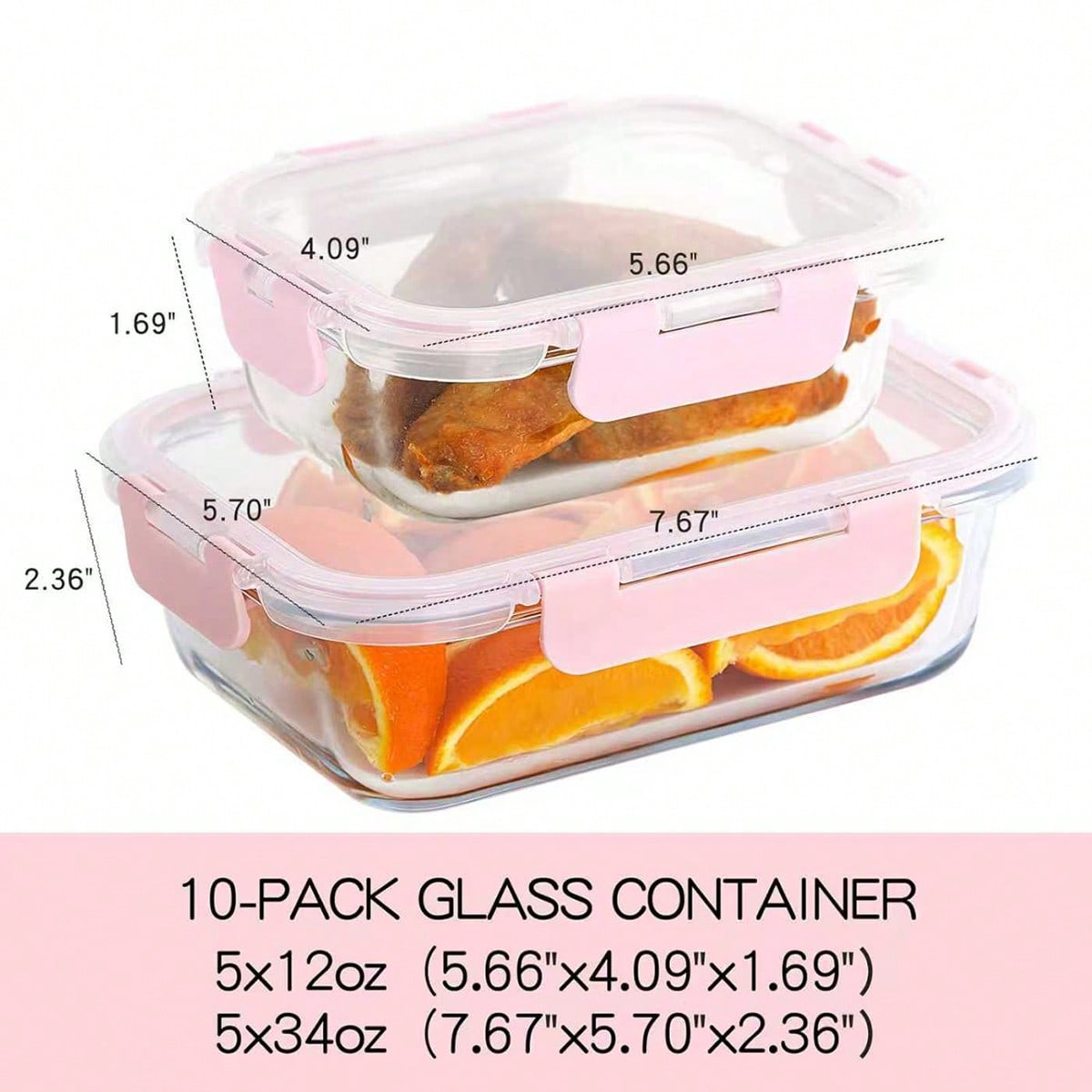 Paquete de 10 Recipientes de V - Glass Meal Prep Container reseña y precio