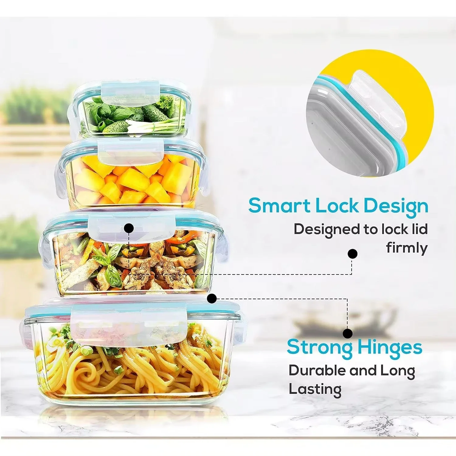 Fiambrera de vidrio, contenedo - Glass Meal Prep Container reseña y precio