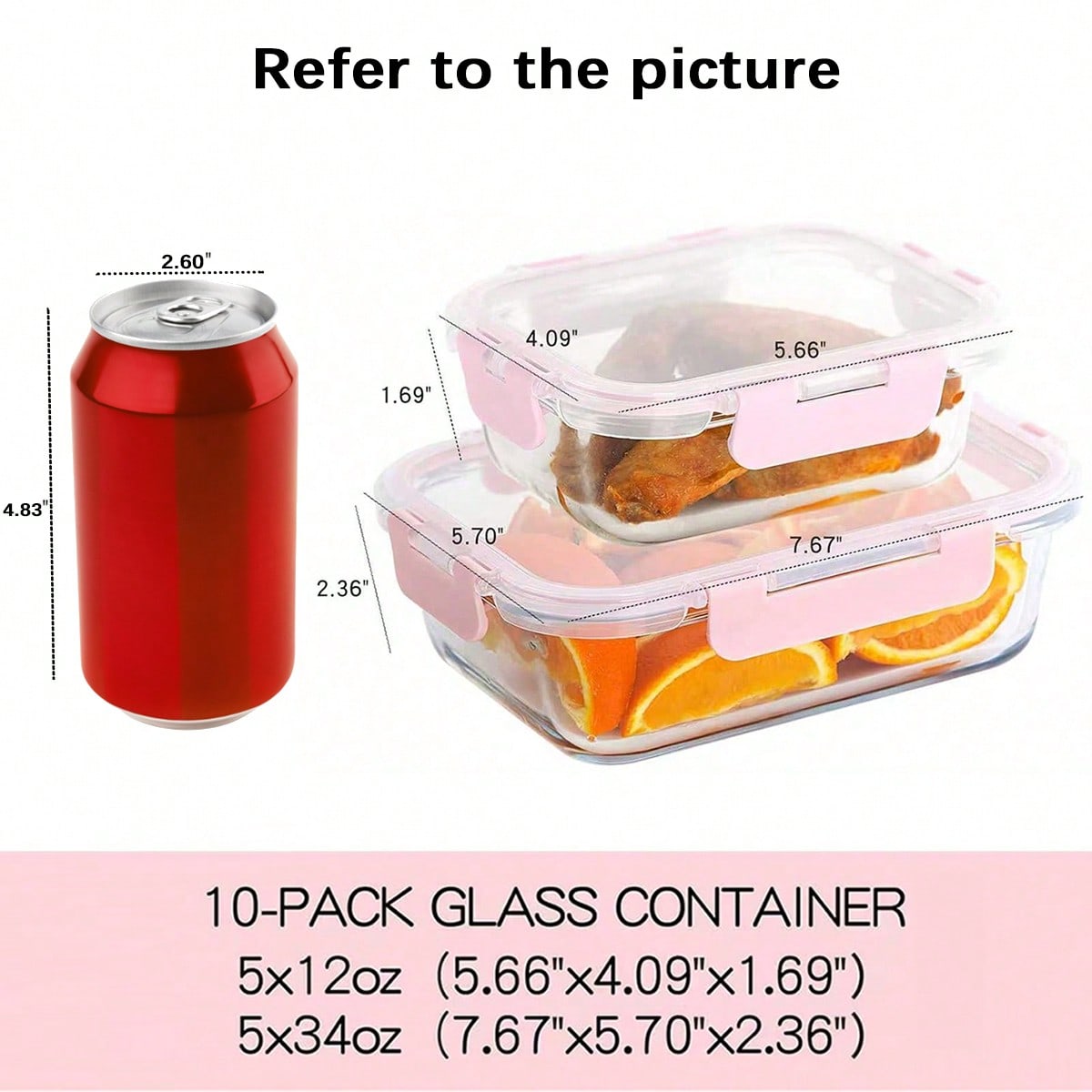 Paquete de 10 Recipientes de V - Glass Meal Prep Container reseña y precio